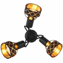 Lampes En Tissu-Luminaires Globo Lighting Plafonnier Globo BLANCA Noir, 3 lumières