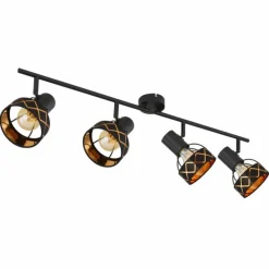 Lampes En Tissu-Luminaires Globo Lighting Plafonnier Globo BLANCA Noir, 4 lumières