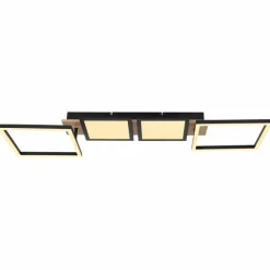 Lampes En Bois-Luminaires Globo Lighting Plafonnier Globo BOSSY LED Couleur bois, Noir, 1 lumière