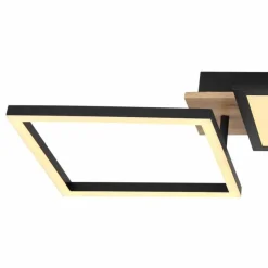 Lampes En Bois-Luminaires Globo Lighting Plafonnier Globo BOSSY LED Couleur bois, Noir, 1 lumière