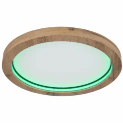 Luminaires Globo Lighting Plafonnier Globo BRANZA LED Noir, 1 lumière, Télécommandes* Éclairage Led