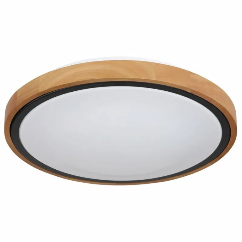 Lampes En Bois-Luminaires Globo Lighting Plafonnier Globo BRUNO LED Écru, Noir, 1 lumière
