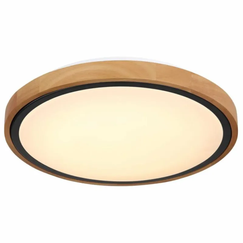 Lampes En Bois-Luminaires Globo Lighting Plafonnier Globo BRUNO LED Écru, Noir, 1 lumière