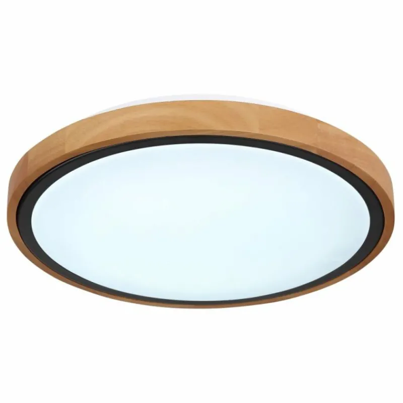 Lampes En Bois-Luminaires Globo Lighting Plafonnier Globo BRUNO LED Écru, Noir, 1 lumière