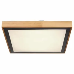 Lampes En Bois-Luminaires Globo Lighting Plafonnier Globo BRUNO LED Écru, Noir, 1 lumière