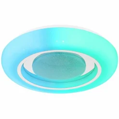 Luminaires Globo Lighting Plafonnier Globo BURRO LED Blanc, 1 lumière, Télécommandes, Changeur de couleurs* Éclairage Led