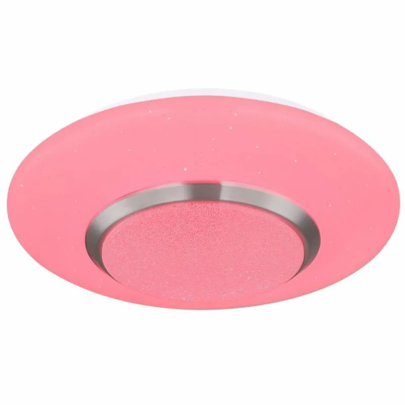 Luminaires Globo Lighting Plafonnier Globo CANDIDA LED Nickel mat, Blanc, 1 lumière, Télécommandes, Changeur de couleurs* Éclairage Led