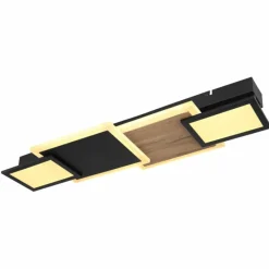 Lampes En Bois-Luminaires Globo Lighting Plafonnier Globo CAROLINE LED Couleur bois, Noir, 1 lumière