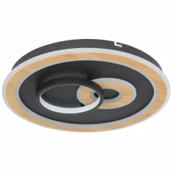 Luminaires Globo Lighting Plafonnier Globo CHESSY LED Couleur bois, Noir, Blanc, 1 lumière, Télécommandes