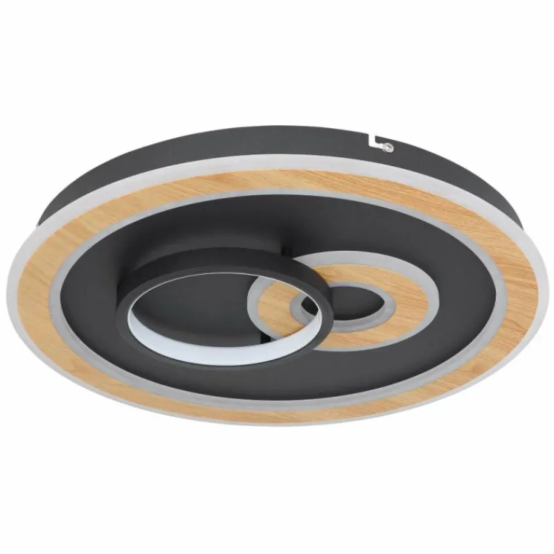 Luminaires Globo Lighting Plafonnier Globo CHESSY LED Couleur bois, Noir, Blanc, 1 lumière, Télécommandes