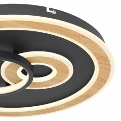 Luminaires Globo Lighting Plafonnier Globo CHESSY LED Couleur bois, Noir, Blanc, 1 lumière, Télécommandes