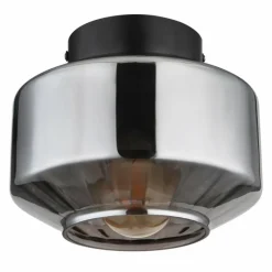 Suspension Verre Fumé-Luminaires Globo Lighting Plafonnier Globo CHRISTIANA Noir, 1 lumière