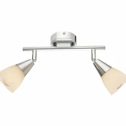 Luminaires Globo Lighting Plafonnier Globo Chrome, Verre, 2 lumières