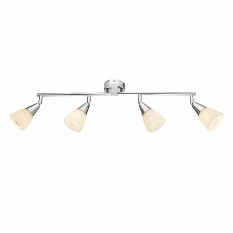 Luminaires Globo Lighting Plafonnier Globo Chrome, Verre, 4 lumières