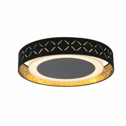 Lampes En Tissu-Luminaires Globo Lighting Plafonnier Globo CLARKE LED Noir, 1 lumière