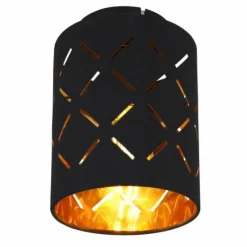 Lampes En Tissu-Luminaires Globo Lighting Plafonnier Globo CLARKE Noir, 1 lumière