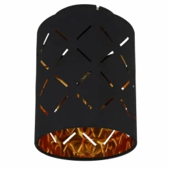 Lampes En Tissu-Luminaires Globo Lighting Plafonnier Globo CLARKE Noir, 1 lumière