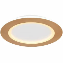 Lampes En Bois-Luminaires Globo Lighting Plafonnier Globo CLAY LED Couleur bois, Blanc, 1 lumière