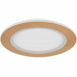 Lampes En Bois-Luminaires Globo Lighting Plafonnier Globo CLAY LED Couleur bois, Blanc, 1 lumière