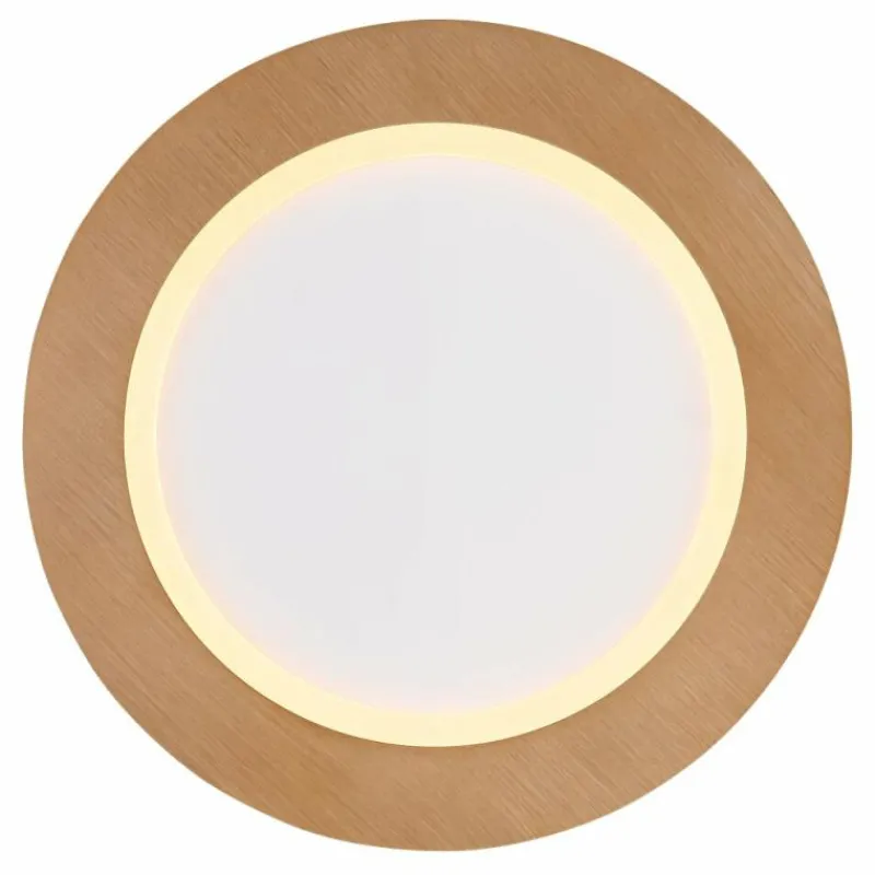 Lampes En Bois-Luminaires Globo Lighting Plafonnier Globo CLAY LED Couleur bois, Blanc, 1 lumière