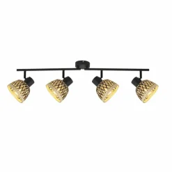 Luminaires Globo Lighting Plafonnier Globo COLLY Noir, 4 lumières* Spots Et Projecteurs