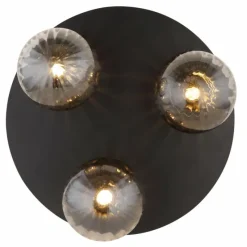Suspension Verre Fumé-Luminaires Globo Lighting Plafonnier Globo DALLERTA Noir, 3 lumières