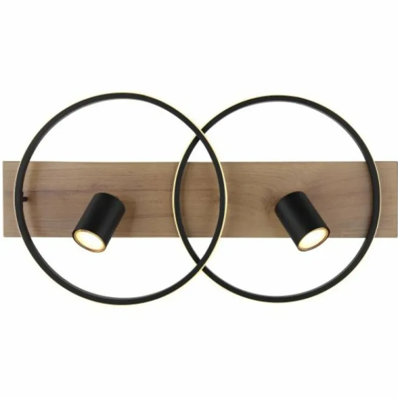 Lampes En Bois-Luminaires Globo Lighting Plafonnier Globo DANNY LED Brun, Couleur bois, Noir, 3 lumières