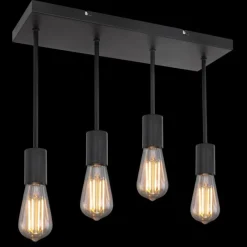 Lampes Vintages & Rétros-Luminaires Globo Lighting Plafonnier Globo DORBA Noir, 4 lumières