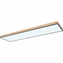 Luminaires Scandinaves-Luminaires Globo Lighting Plafonnier Globo DORO LED Couleur bois, Noir, 1 lumière, Télécommandes