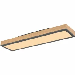 Lampes En Bois-Luminaires Globo Lighting Plafonnier Globo DORO LED Bois foncé, Noir, 1 lumière