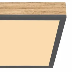 Lampes En Bois-Luminaires Globo Lighting Plafonnier Globo DORO LED Couleur bois, Noir, 1 lumière