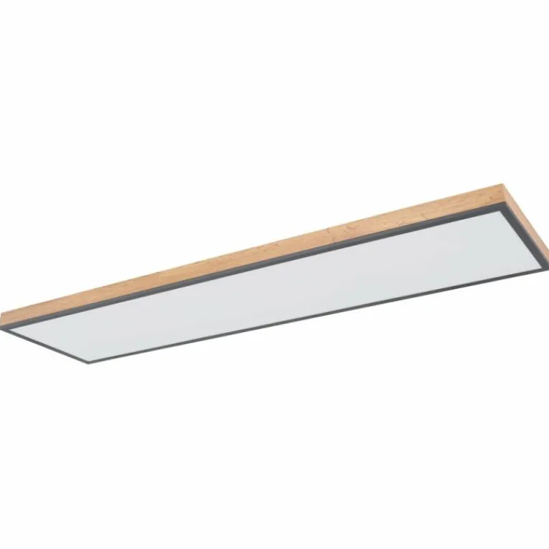 Lampes En Bois-Luminaires Globo Lighting Plafonnier Globo DORO LED Bois foncé, Noir, 1 lumière