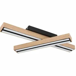 Lampes En Bois-Luminaires Globo Lighting Plafonnier Globo DORO LED Couleur bois, Noir, 1 lumière