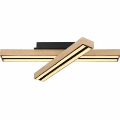 Lampes En Bois-Luminaires Globo Lighting Plafonnier Globo DORO LED Couleur bois, Noir, 1 lumière