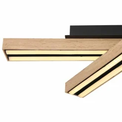 Lampes En Bois-Luminaires Globo Lighting Plafonnier Globo DORO LED Couleur bois, Noir, 1 lumière