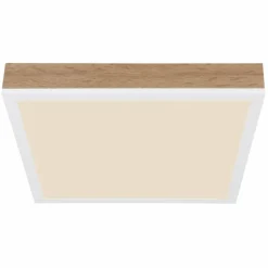 Lampes En Bois-Luminaires Globo Lighting Plafonnier Globo DORO LED Couleur bois, Blanc, 1 lumière