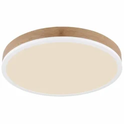 Lampes En Bois-Luminaires Globo Lighting Plafonnier Globo DORO LED Couleur bois, Blanc, 1 lumière