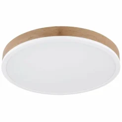 Lampes En Bois-Luminaires Globo Lighting Plafonnier Globo DORO LED Couleur bois, Blanc, 1 lumière