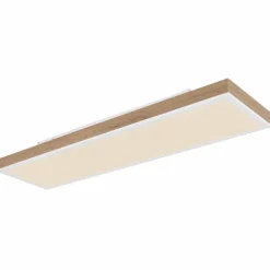 Lampes En Bois-Luminaires Globo Lighting Plafonnier Globo DORO LED Couleur bois, Blanc, 1 lumière, Télécommandes