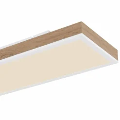 Lampes En Bois-Luminaires Globo Lighting Plafonnier Globo DORO LED Couleur bois, Blanc, 1 lumière, Télécommandes