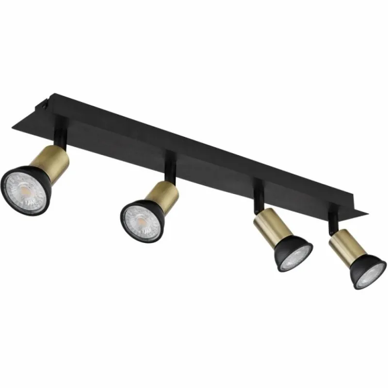 Lampes Dorées-Luminaires Globo Lighting Plafonnier Globo DREW Noir, 4 lumières