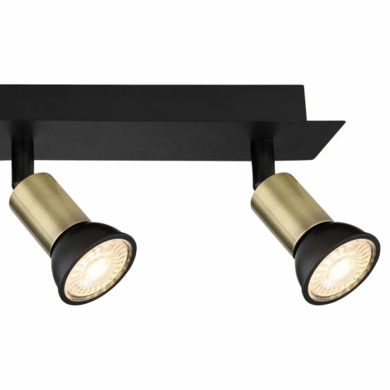 Lampes Dorées-Luminaires Globo Lighting Plafonnier Globo DREW Noir, 4 lumières