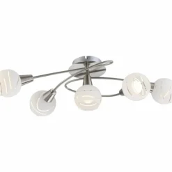 Luminaires Globo Lighting Plafonnier Globo ELLIOTT Nickel mat, 5 lumières