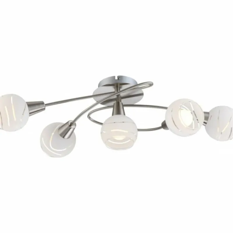 Luminaires Globo Lighting Plafonnier Globo ELLIOTT Nickel mat, 5 lumières