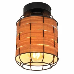 Style Boho-Chic-Luminaires Globo Lighting Plafonnier Globo ELMAR Noir, 1 lumière