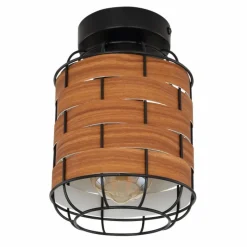 Style Boho-Chic-Luminaires Globo Lighting Plafonnier Globo ELMAR Noir, 1 lumière