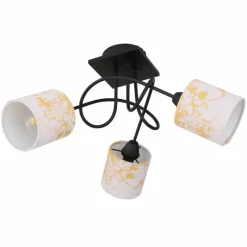 Lampes En Tissu-Luminaires Globo Lighting Plafonnier Globo ENGELBERT Noir, 3 lumières