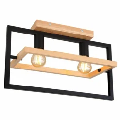 Luminaires Scandinaves-Luminaires Globo Lighting Plafonnier Globo ERICA Écru, Noir, 2 lumières