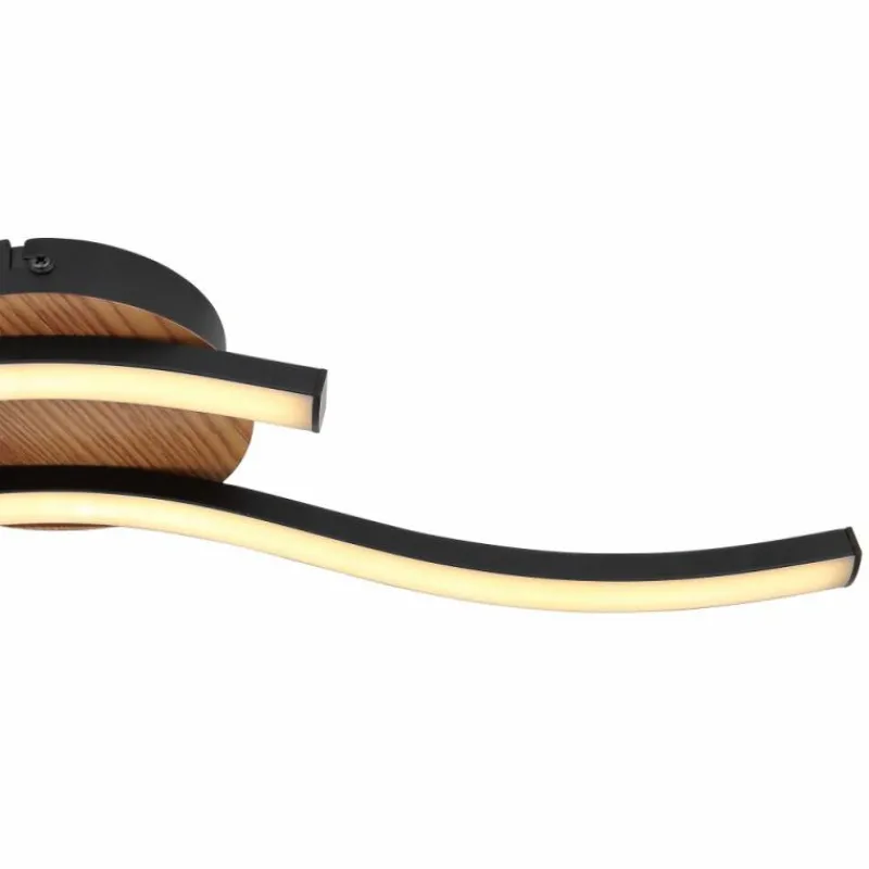 Lampes En Bois-Luminaires Globo Lighting Plafonnier Globo EVITA LED Couleur bois, Noir, 1 lumière