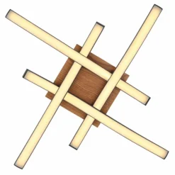 Lampes En Bois-Luminaires Globo Lighting Plafonnier Globo EVITA LED Couleur bois, Noir, 1 lumière